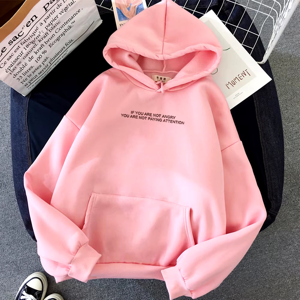 Harajuku Hooded Sweats Long Sleeve Autumn Warm Women'S Clothing Teens Girls Funny Letter Oversized Hoodies Women Sweatshirts