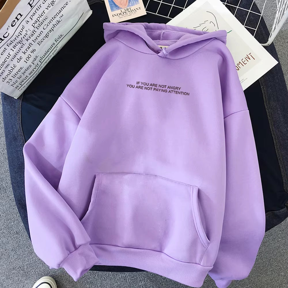 Harajuku Hooded Sweats Long Sleeve Autumn Warm Women'S Clothing Teens Girls Funny Letter Oversized Hoodies Women Sweatshirts