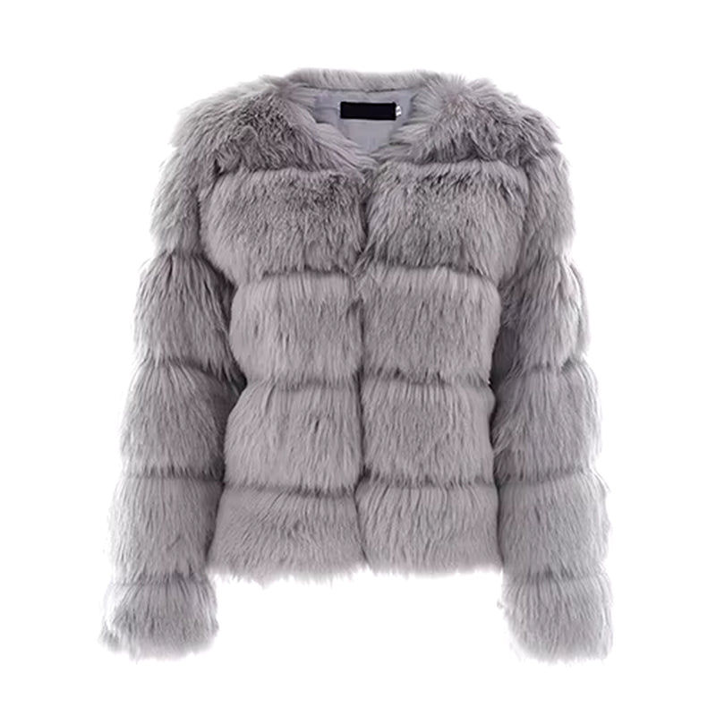 Vintage Fluffy Faux Fur Coat for Women Short Furry Fake Fur Winter Outerwear Pink Coat 2024 Autumn Casual Party Overcoat